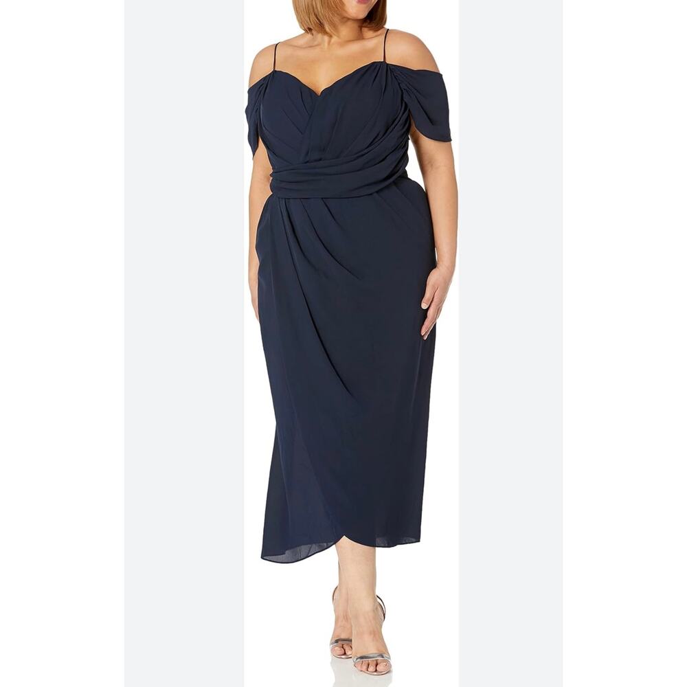City Chic Entwine Maxi Dress Navy Size 14